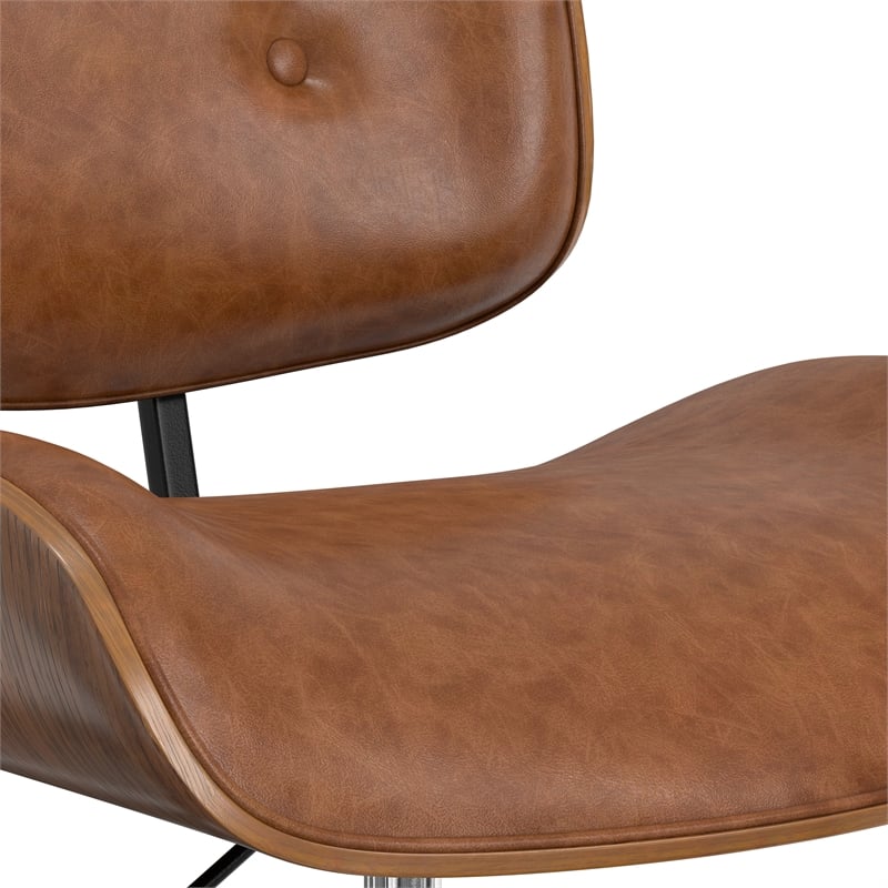 Dax Swivel Adjustable Executive Computer Bentwood OfficeChair in Distressed Tan