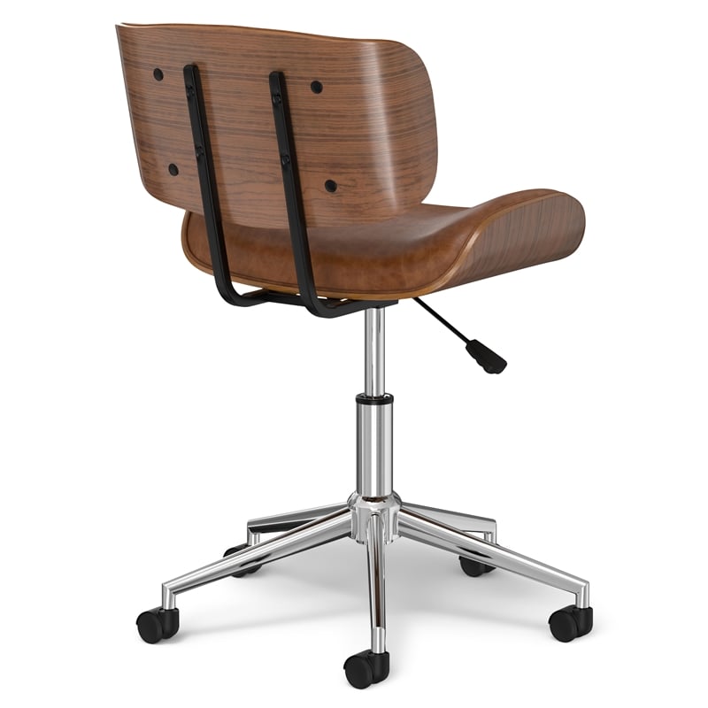 Dax Swivel Adjustable Executive Computer Bentwood OfficeChair in Distressed Tan