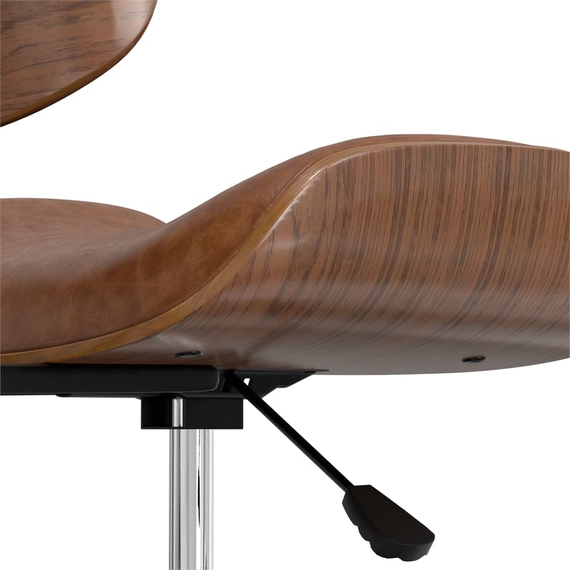 Dax Swivel Adjustable Executive Computer Bentwood OfficeChair in Distressed Tan