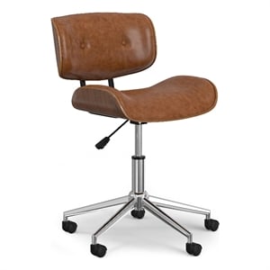 Dax Swivel Adjustable Executive Computer Bentwood OfficeChair in Distressed Tan