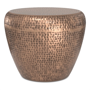 Preston Modern Industrial 22 inch Wide Metal Metal Side Table in Antique Copper