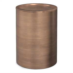 Corbin Industrial 16 inch Wide Metal Metal Side Table in Antique Copper