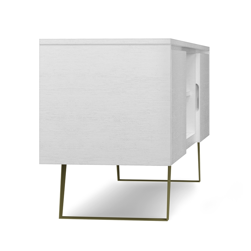 Lowry  63 inch Wide Industrial TV Media Stand in White For TVs up to 70 inches