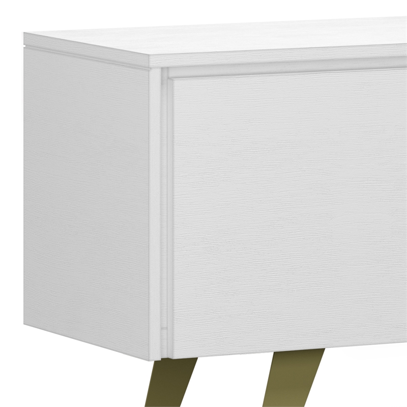 Lowry  63 inch Wide Industrial TV Media Stand in White For TVs up to 70 inches
