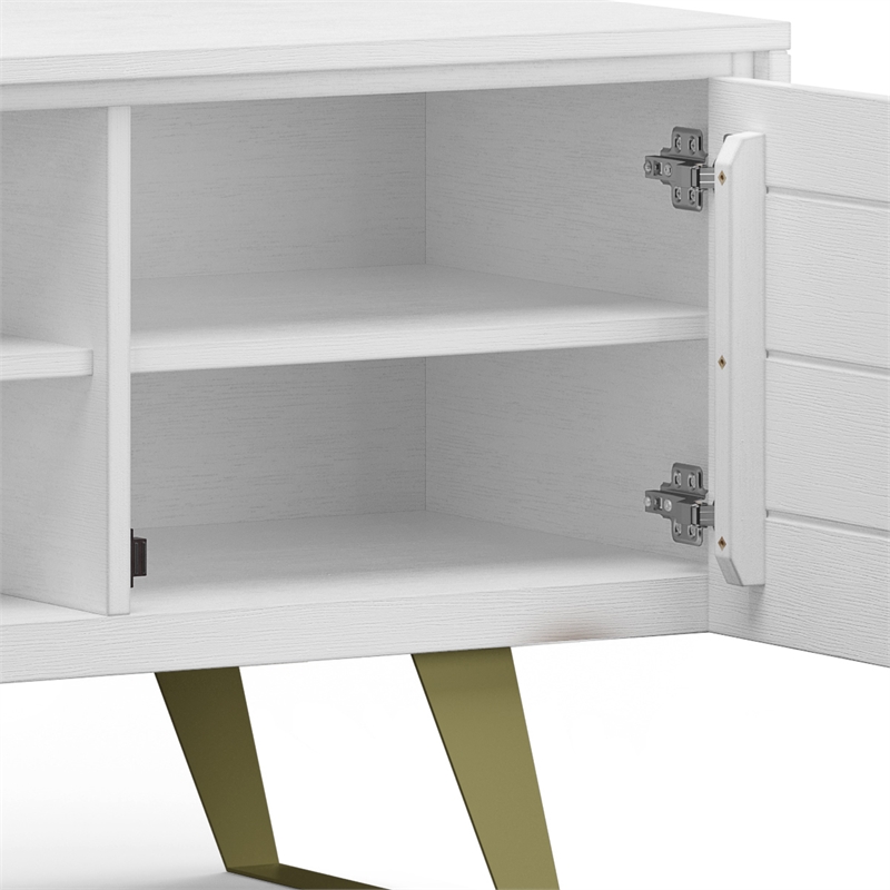Lowry  63 inch Wide Industrial TV Media Stand in White For TVs up to 70 inches
