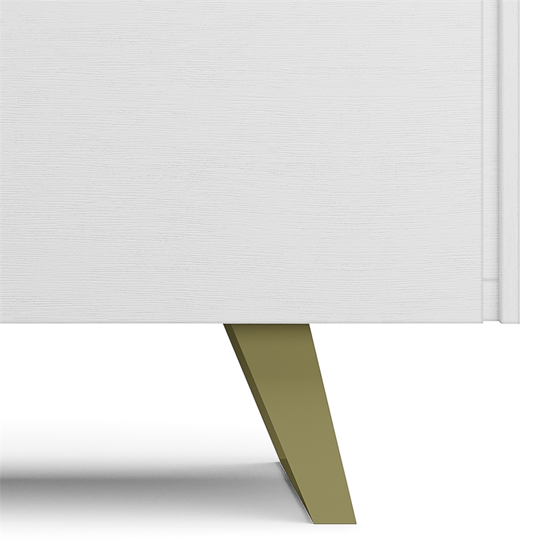 Lowry  63 inch Wide Industrial TV Media Stand in White For TVs up to 70 inches