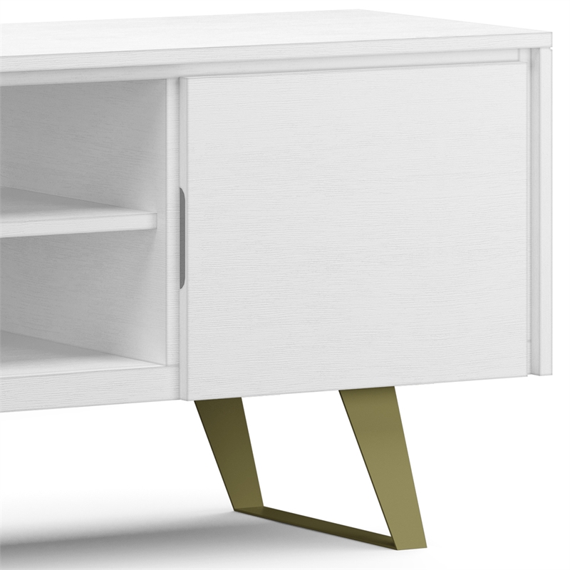Lowry  63 inch Wide Industrial TV Media Stand in White For TVs up to 70 inches