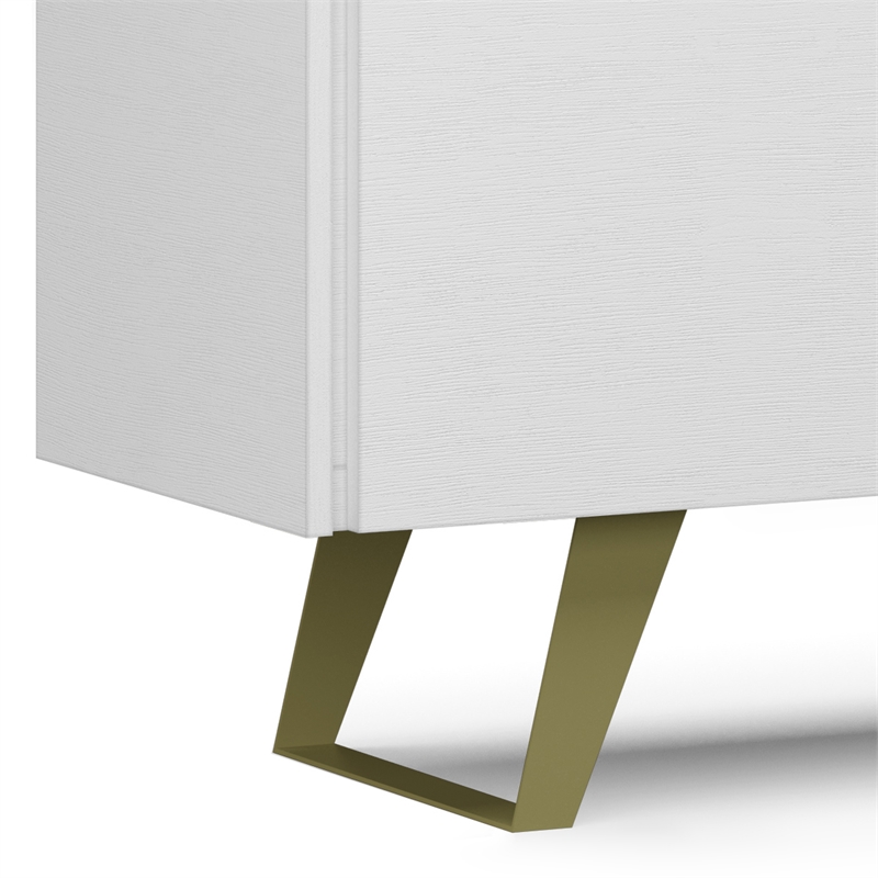 Lowry  63 inch Wide Industrial TV Media Stand in White For TVs up to 70 inches