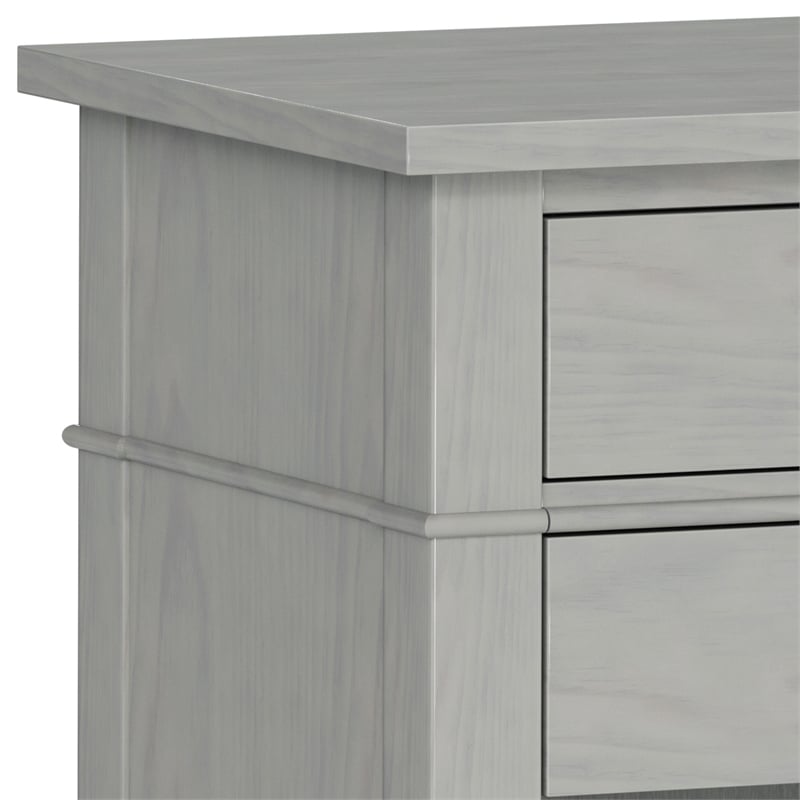 carlton solid wood 24&quot wide contemporary bedside nightstand table in fog gray