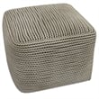 Eastmont Boho Square Pouf in Cream Polystyrene Filling