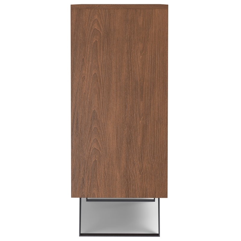 Lowry Metal 39 inchWide Modern Medium Storage Cabinet in Walnut WOOD