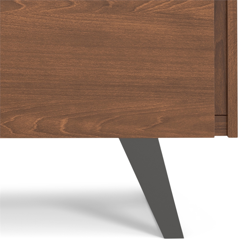 Lowry Metal 39 inchWide Modern Medium Storage Cabinet in Walnut WOOD