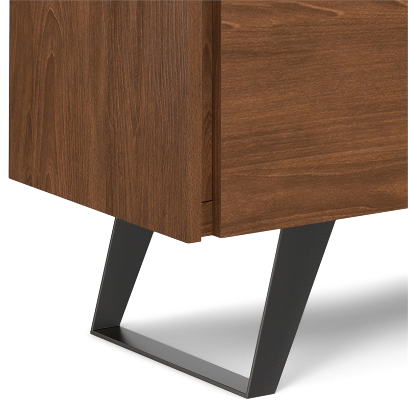 Lowry Metal 39 inchWide Modern Medium Storage Cabinet in Walnut WOOD