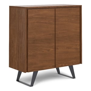 Lowry Metal 39 inchWide Modern Medium Storage Cabinet in Walnut WOOD