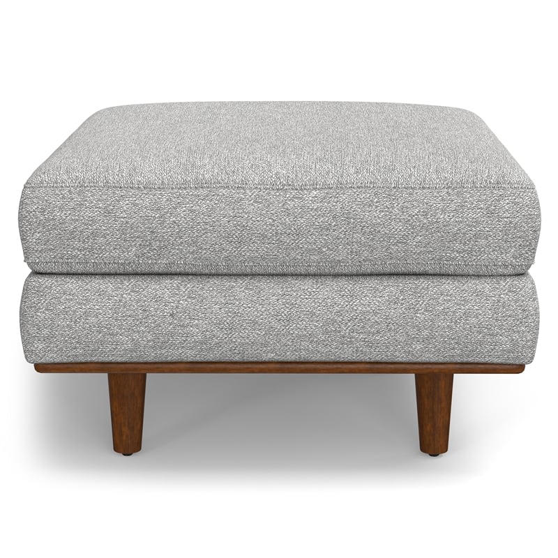 Morrison 33 inch WD Modern Table Ottoman in Mist Gray Woven-Blend Fabric