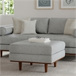 Morrison 33 inch WD Modern Table Ottoman in Mist Gray Woven-Blend Fabric
