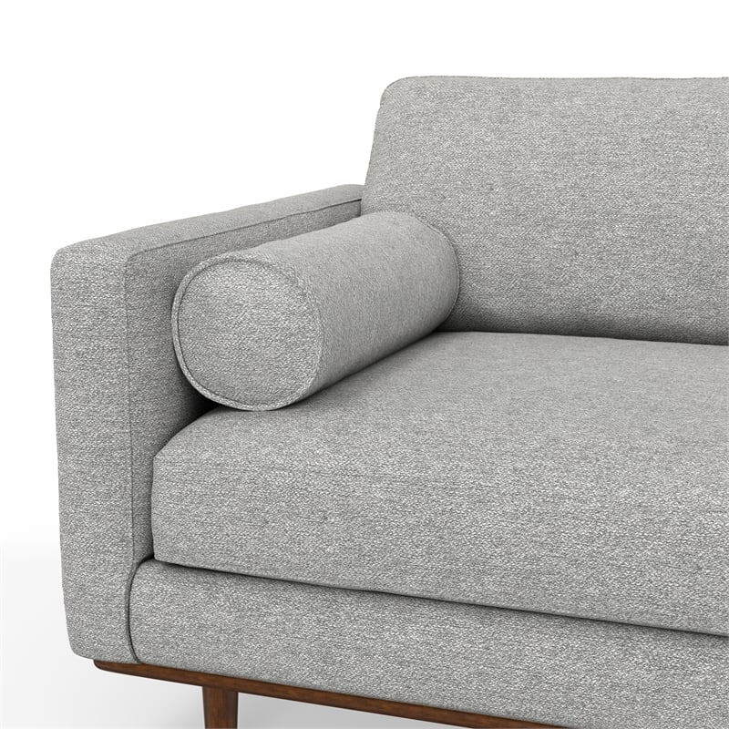 Morrison Mid-Century Modern 89 inch Wide Sofa in Mist Gray Woven-Blend Fabric