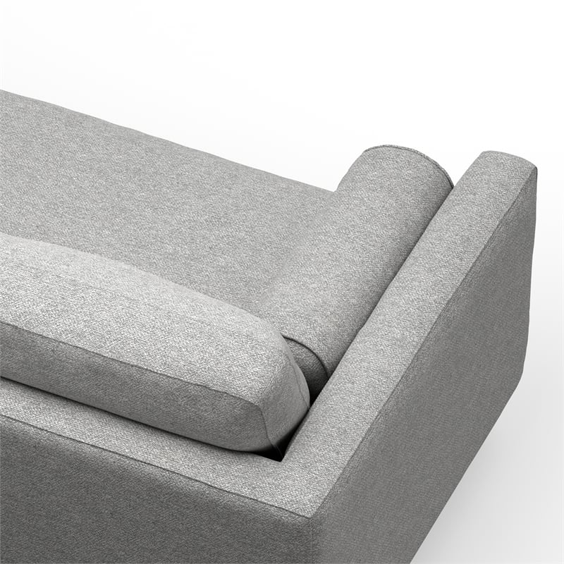 Morrison Mid-Century Modern 89 inch Wide Sofa in Mist Gray Woven-Blend Fabric