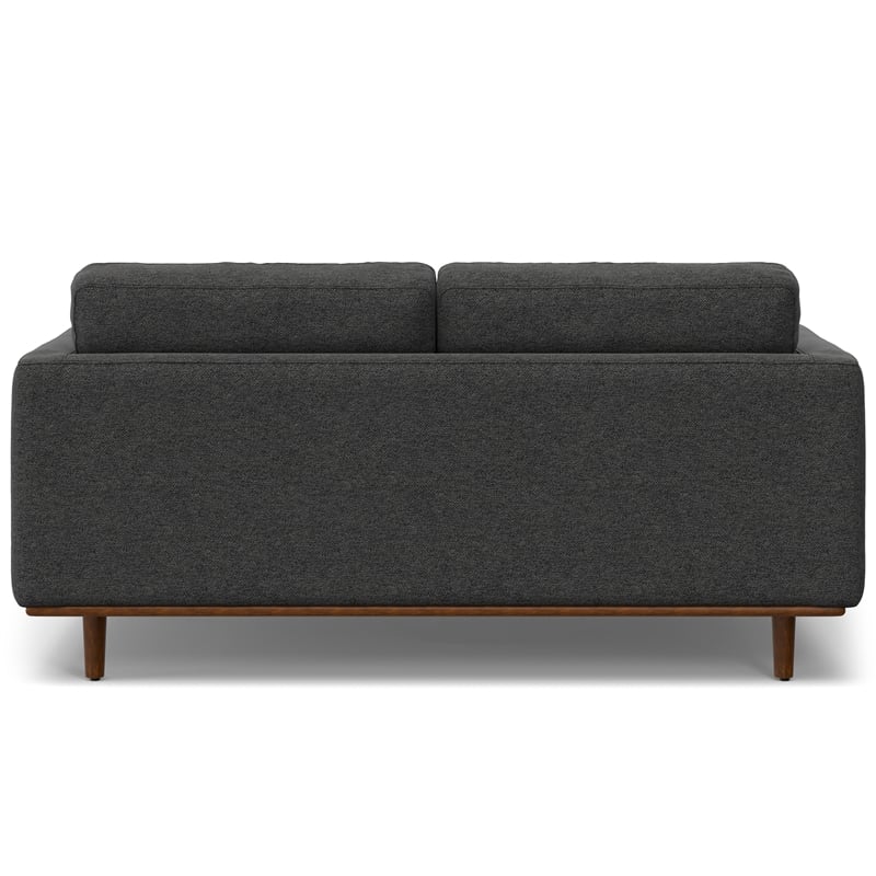 Morrison 72 inch Wide Modern Loveseat Sofa in Charcoal Gray Woven-Blend Fabric