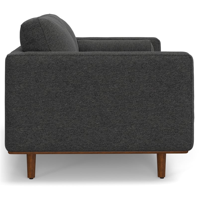 Morrison 72 inch Wide Modern Loveseat Sofa in Charcoal Gray Woven-Blend Fabric