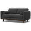 Morrison 72 inch Wide Modern Loveseat Sofa in Charcoal Gray Woven-Blend Fabric