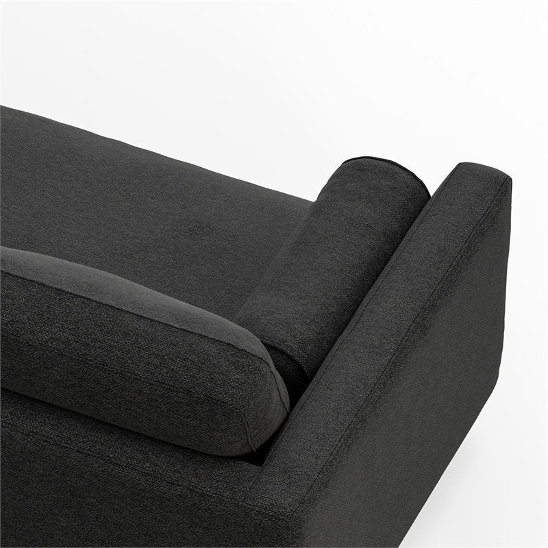 Morrison 72 inch Wide Modern Loveseat Sofa in Charcoal Gray Woven-Blend Fabric