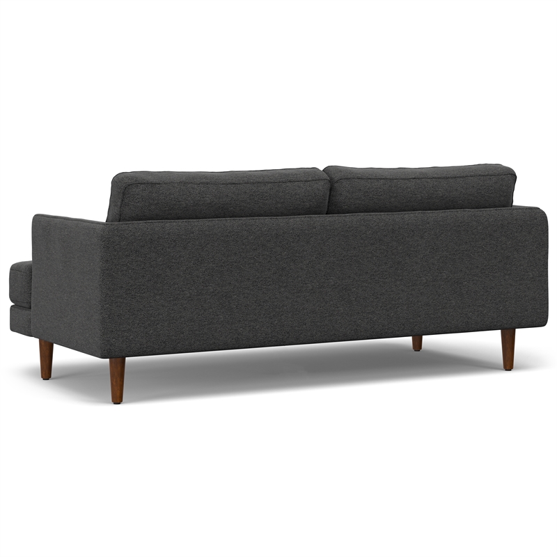 Livingston Modern 76 inch Wide Sofa in Charcoal Gray Woven-Blend Fabric