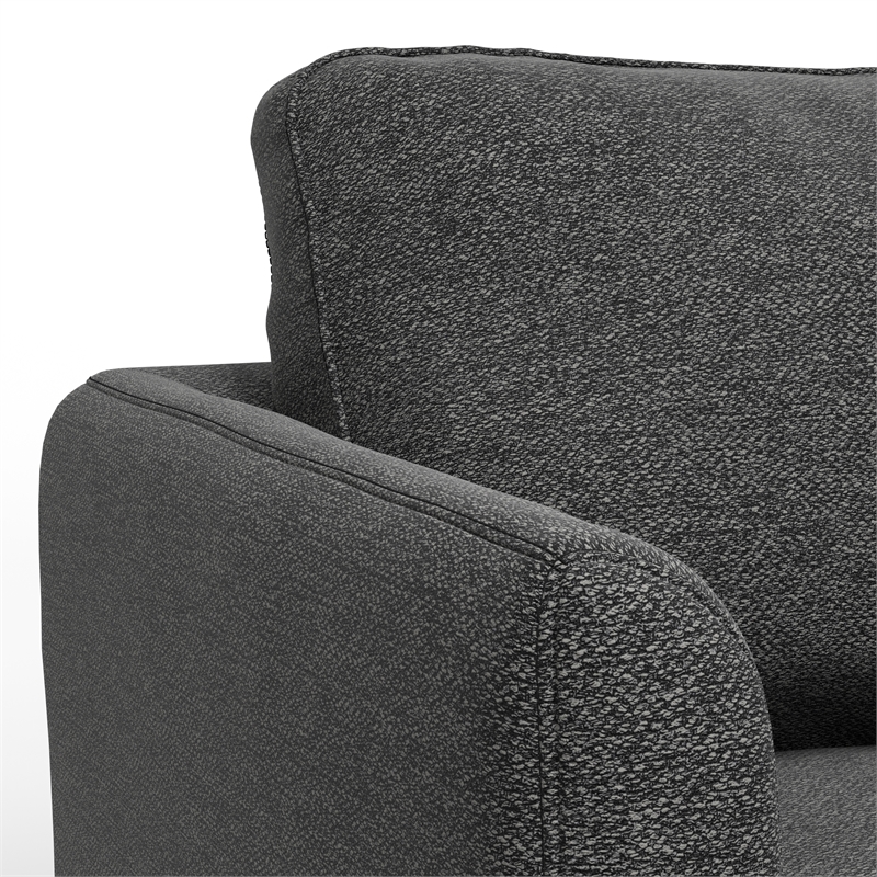 Livingston Modern 76 inch Wide Sofa in Charcoal Gray Woven-Blend Fabric