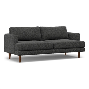 Livingston Modern 76 inch Wide Sofa in Charcoal Gray Woven-Blend Fabric