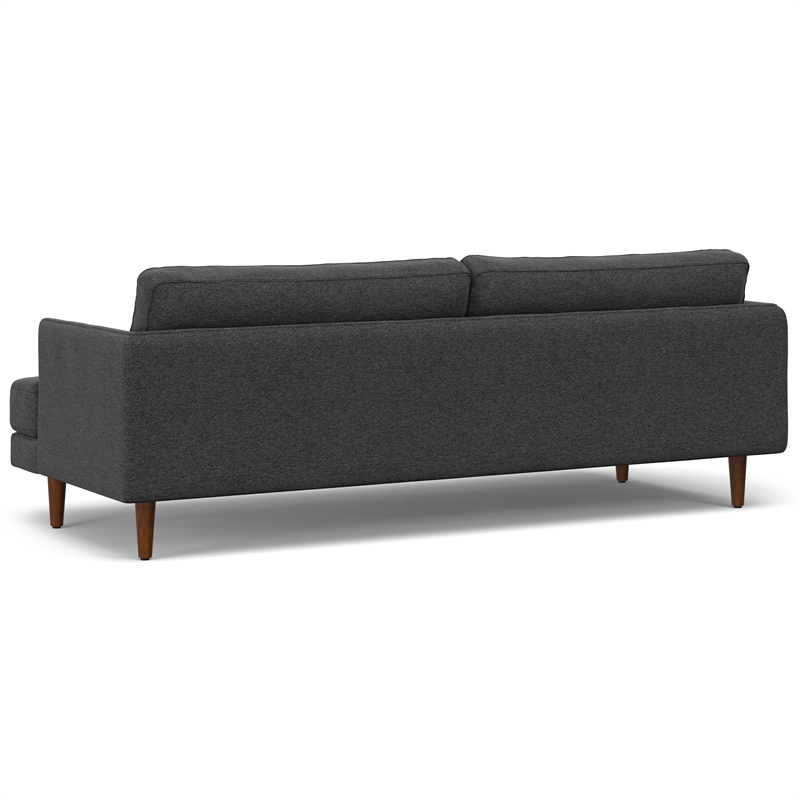 Livingston 90 inch Wide Modern Sofa in Charcoal Gray Woven-Blend Fabric