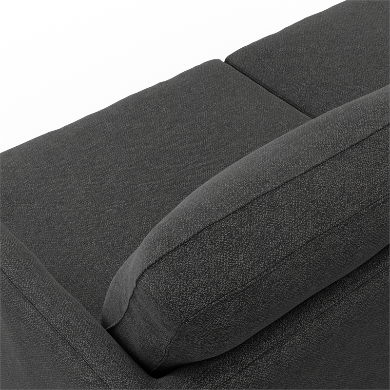 Livingston 90 inch Wide Modern Sofa in Charcoal Gray Woven-Blend Fabric