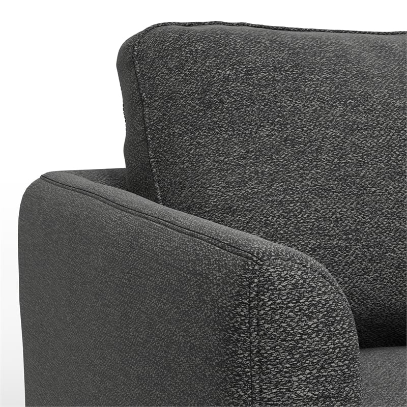 Livingston 90 inch Wide Modern Sofa in Charcoal Gray Woven-Blend Fabric