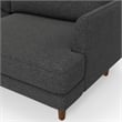 Livingston 90 inch Wide Modern Sofa in Charcoal Gray Woven-Blend Fabric