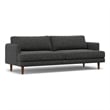Livingston 90 inch Wide Modern Sofa in Charcoal Gray Woven-Blend Fabric