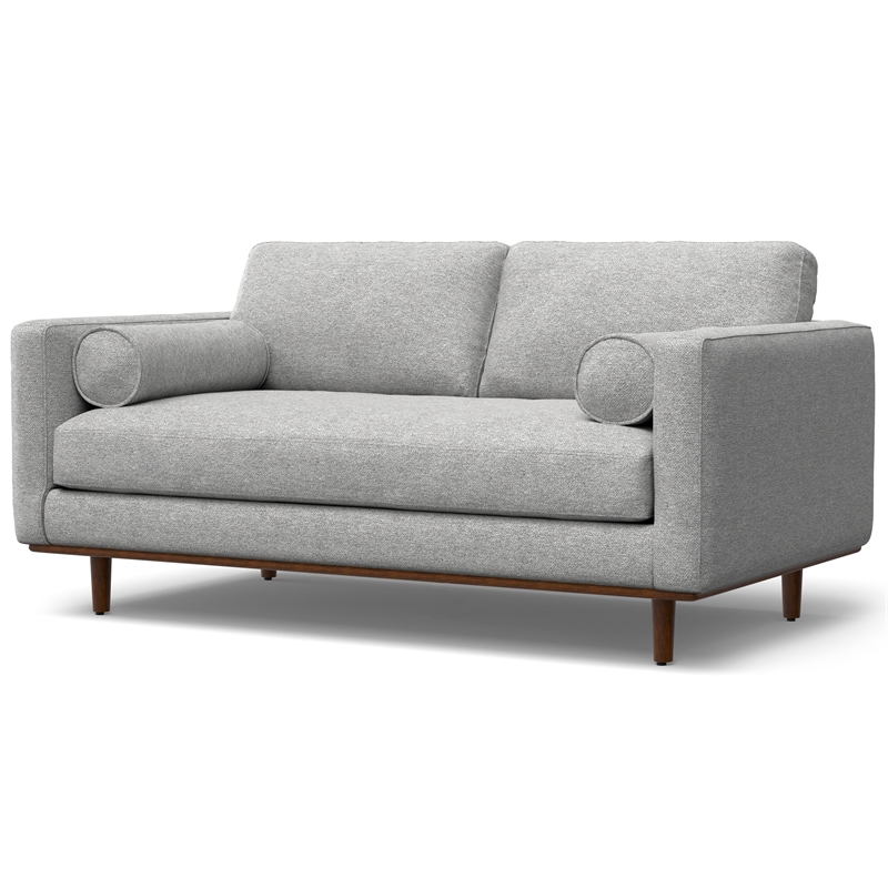 Morrison Modern 72 inch Wide Loveseat Sofa in Mist Gray Woven-Blend Fabric