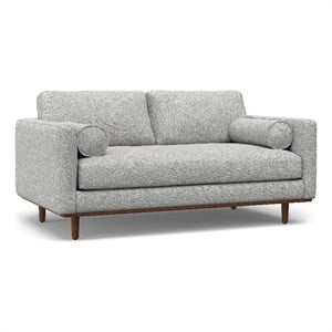 morrison mid-century modern 72 inch wide sofa in mist gray woven-blend fabric