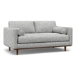 Morrison Modern 72 inch Wide Loveseat Sofa in Mist Gray Woven-Blend Fabric