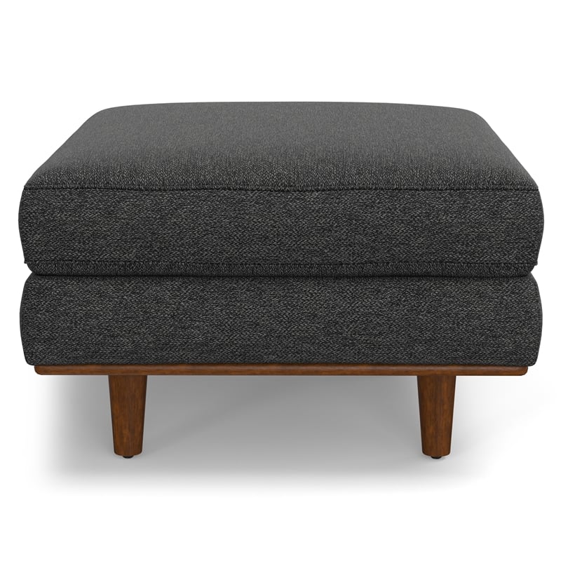 Morrison 33 inch Wide Modern Table Ottoman in Charcoal Gray Woven-Blend Fabric