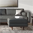 Morrison 33 inch Wide Modern Table Ottoman in Charcoal Gray Woven-Blend Fabric