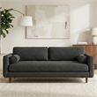 Morrison Modern 89 inch Wide Sofa in Charcoal Gray Woven-Blend Fabric