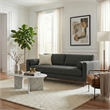 Morrison Modern 89 inch Wide Sofa in Charcoal Gray Woven-Blend Fabric