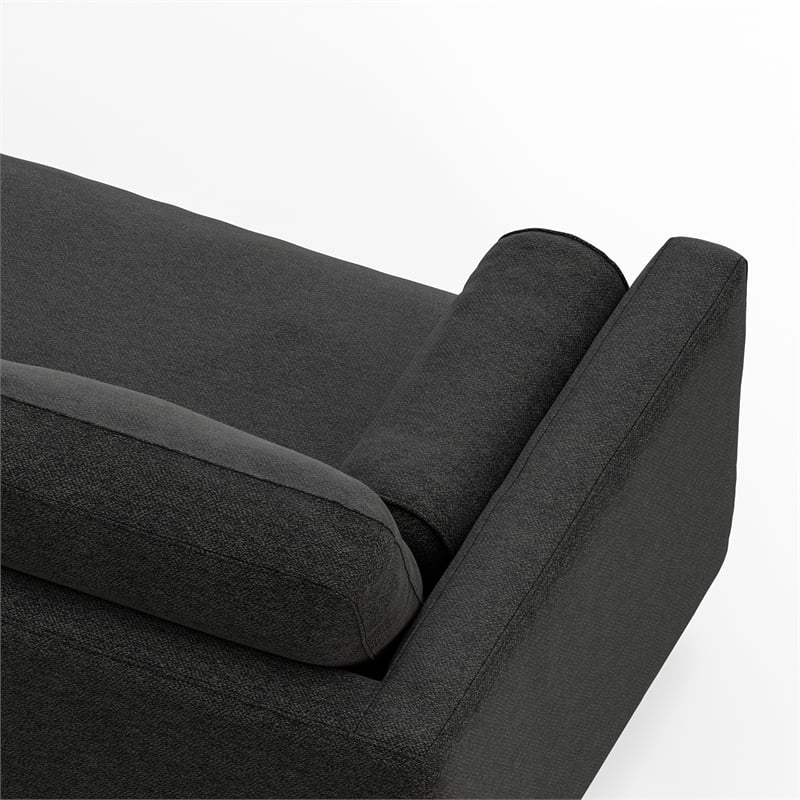 Morrison Modern 89 inch Wide Sofa in Charcoal Gray Woven-Blend Fabric