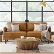 Livingston 76 inch Wide Modern Sofa in Sienna Top Grain Genuine Leather