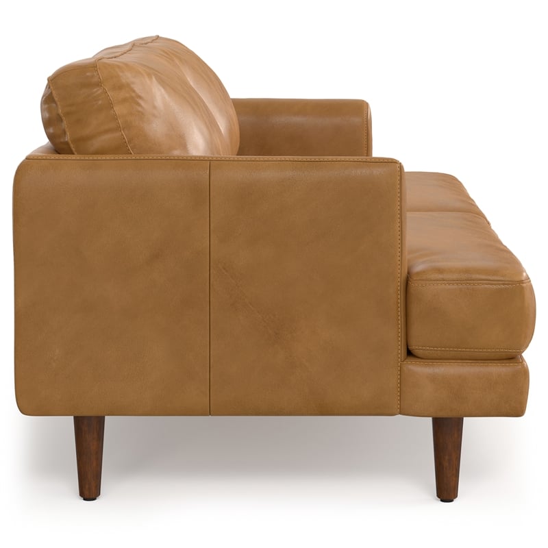 Livingston 76 inch Wide Modern Sofa in Sienna Top Grain Genuine Leather