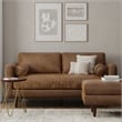 Morrison 72 inch Wide Modern Sofa in Caramel Brown Top Grain Genuine Leather