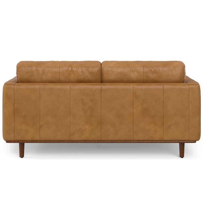 Morrison Mid-Century Modern 72 inch Wide Sofa in Sienna Genuine Leather