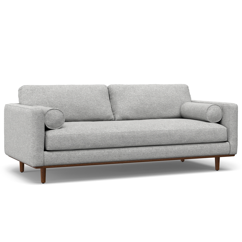 Morrison Modern 89 inch Wide Sofa Set in Mist Grey Woven-Blend Fabric