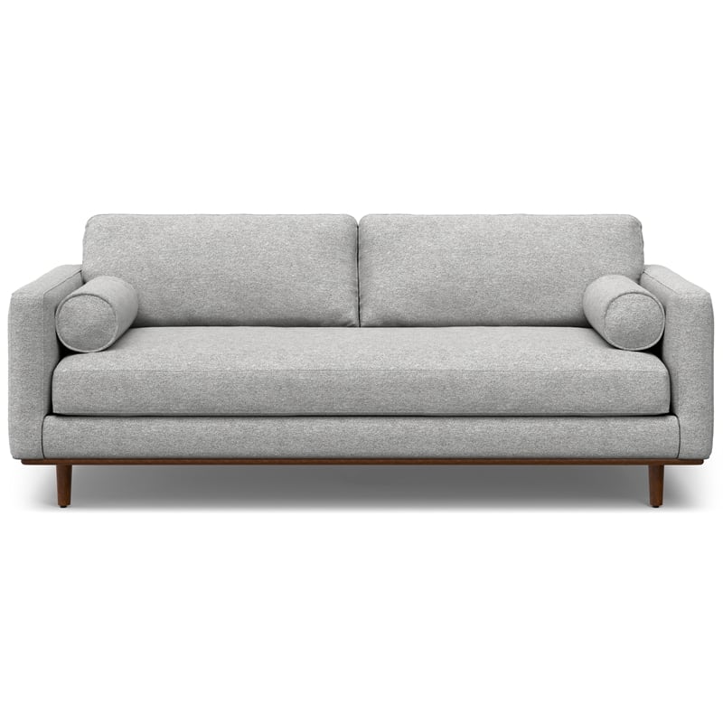 Morrison Modern 89 inch Wide Sofa Set in Mist Grey Woven-Blend Fabric
