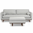Morrison Modern 89 inch Wide Sofa Set in Mist Grey Woven-Blend Fabric