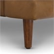 Livingston Mid-Century Modern 76inch Wide Sofa in Caramel Brown Genuine Leather